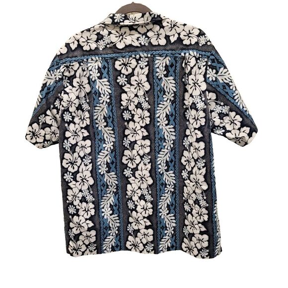 Vintage RJC Men's X-Large 100% Cotton Blue Black Shirt Casual Made in Hawaii USA - Picture 5 of 12